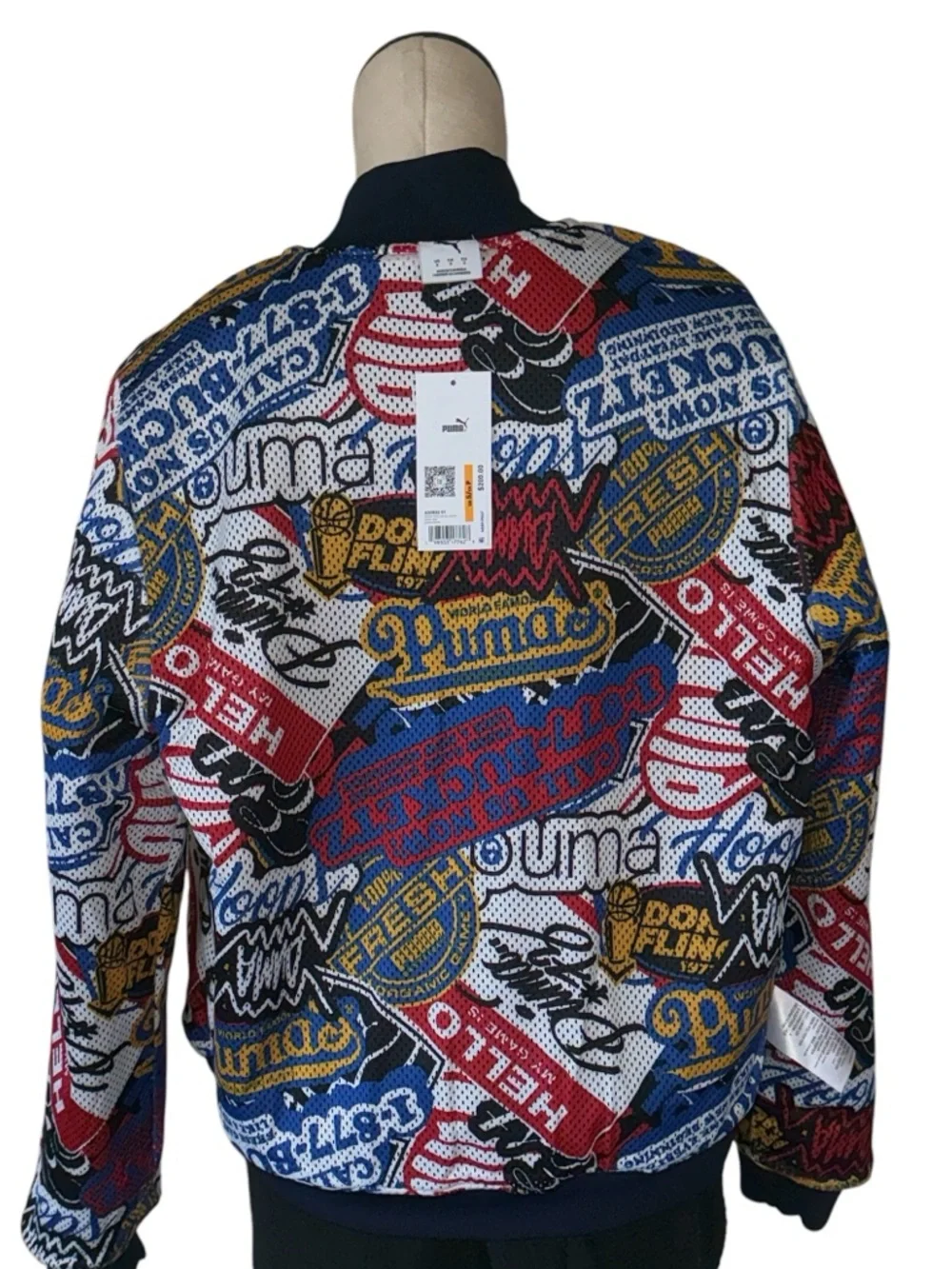 NWT Puma Hooperhotline Men’s  Varsity Reversible Snap Button Jacket Wool Navy S